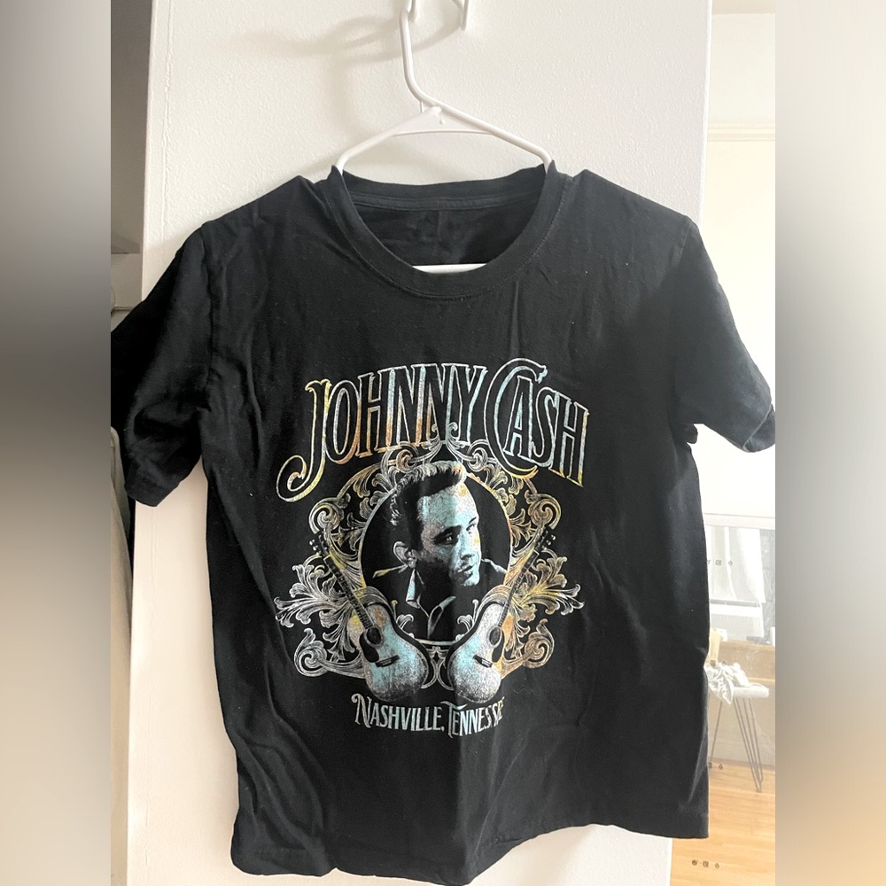 Black Johnny Cash Graphic Tee